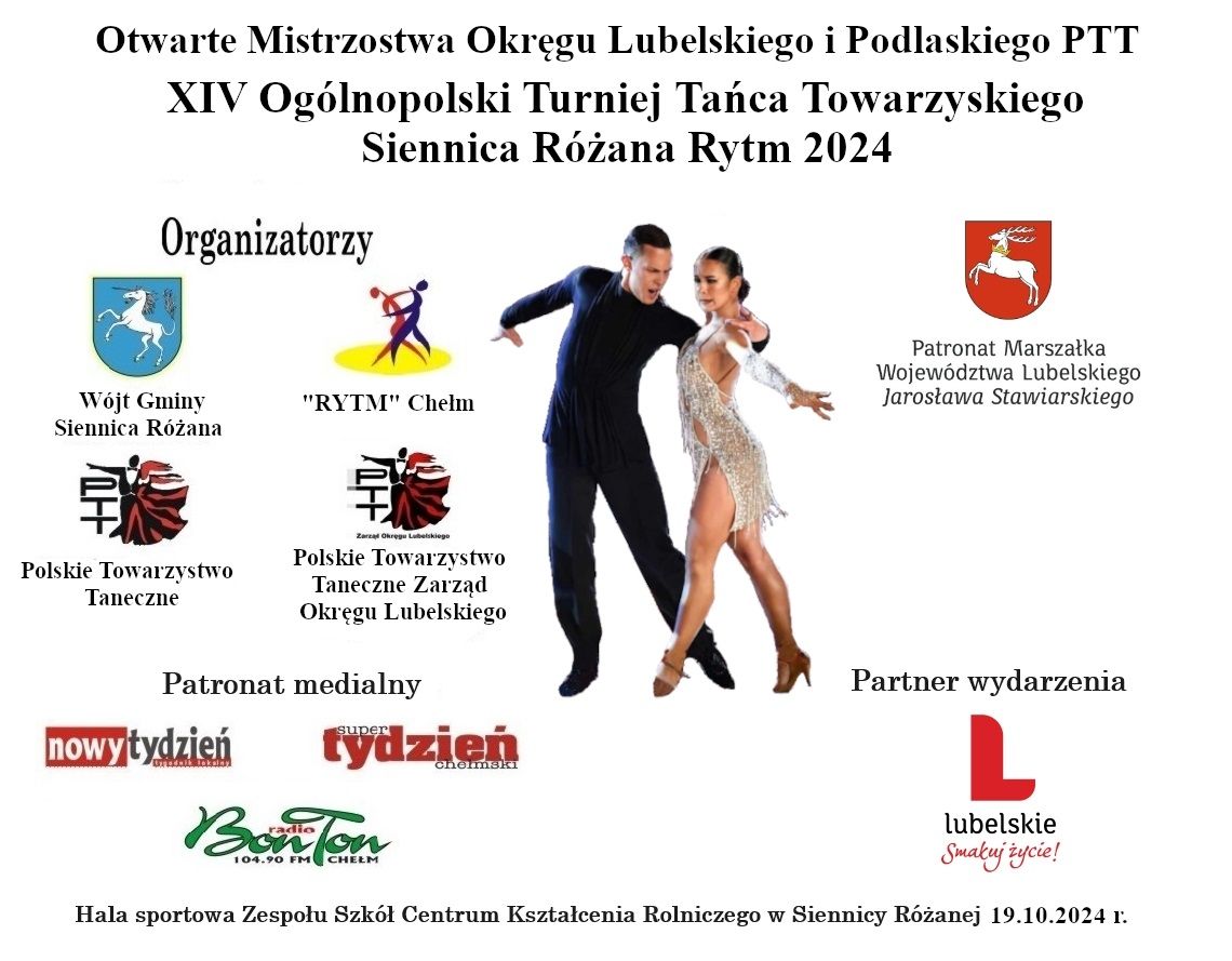 XIV Ogólnopolski Turniej Tańca Towarzyskiego Siennica Różana Rytm 2024