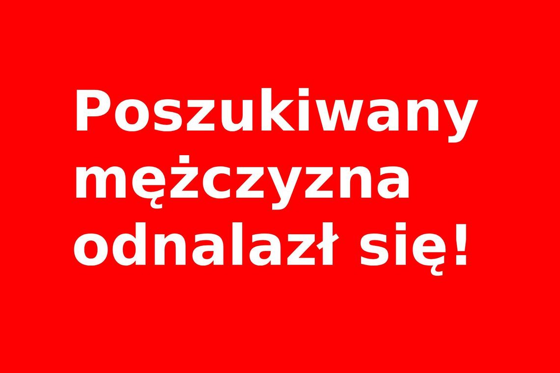 Poszukiwany 43-letni mężczyzna z Krasnegostawu odnalazł się
