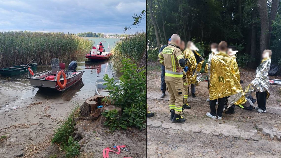 Żaglówka wywróciła się na Jeziorze Białym. Pięcioro nastolatków wpadło do wody. Sprawna akcja służb ratowniczych!