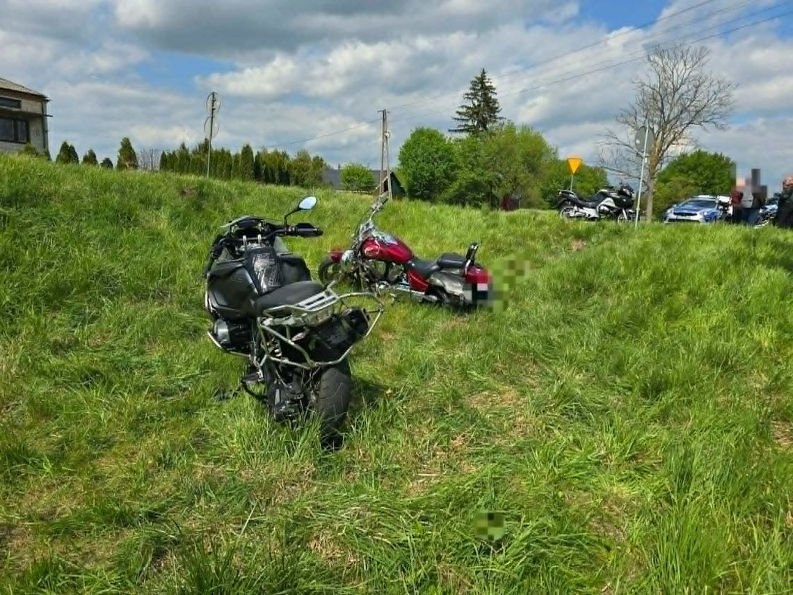 Zderzenie trzech motocykli w Adamowie i osobówki z Kawasaki w Rejowcu [FILM]