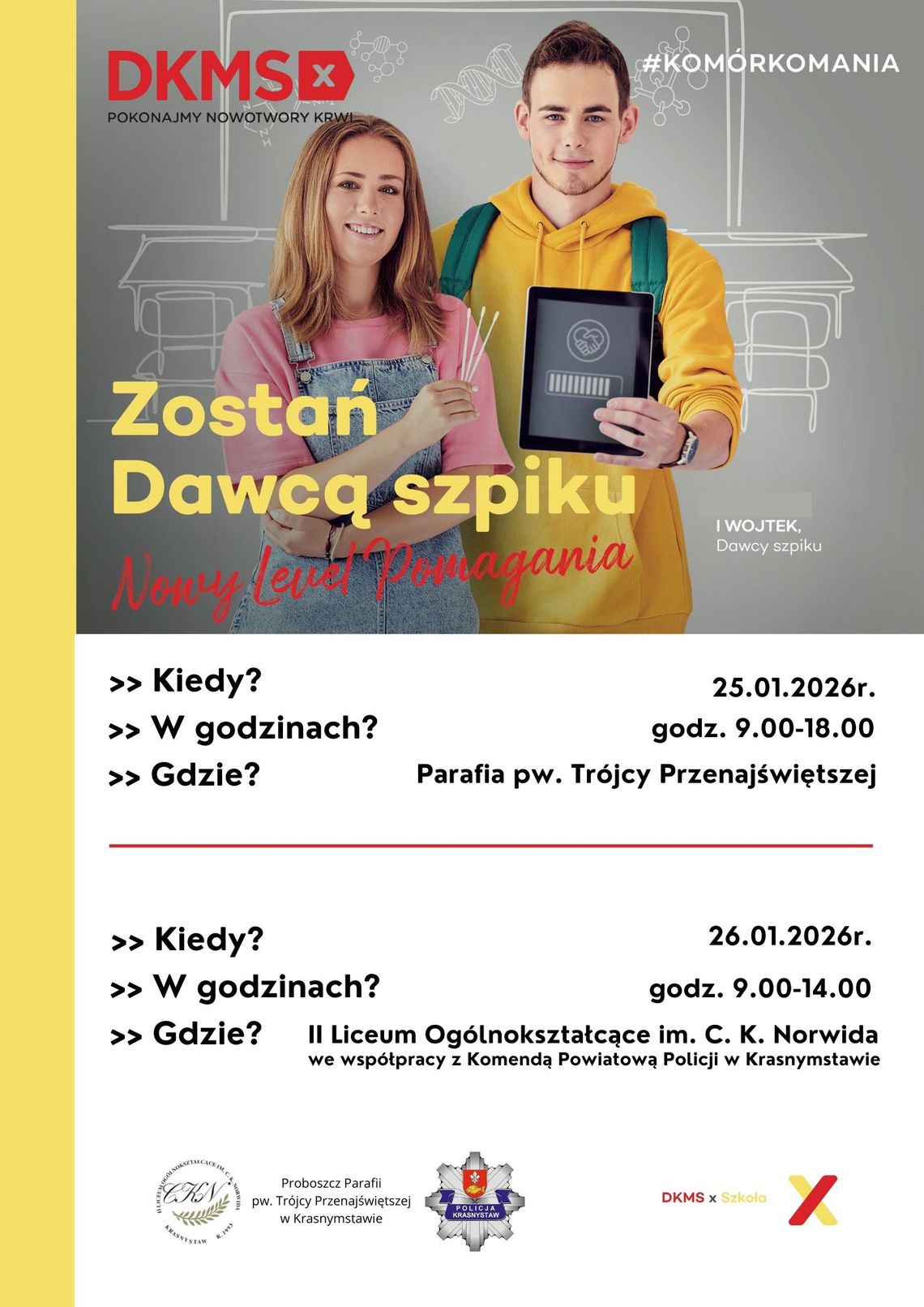 Zostań dawcą, podaruj nadzieję. „Komórkomania” w Krasnymstawie