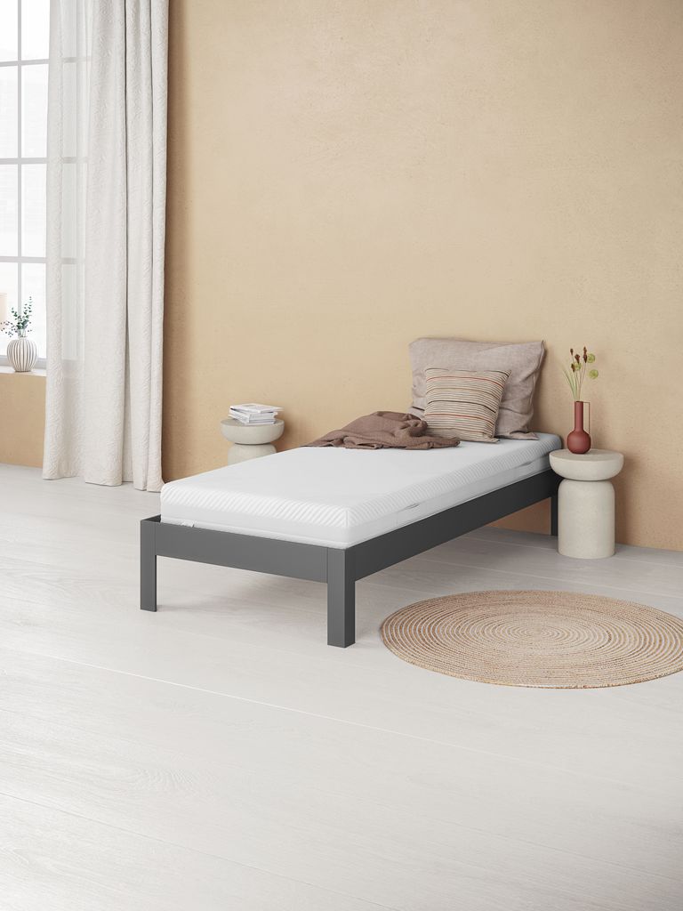 Rama łóżka KILDEN ze stelażem 90x200 ciemnoszary