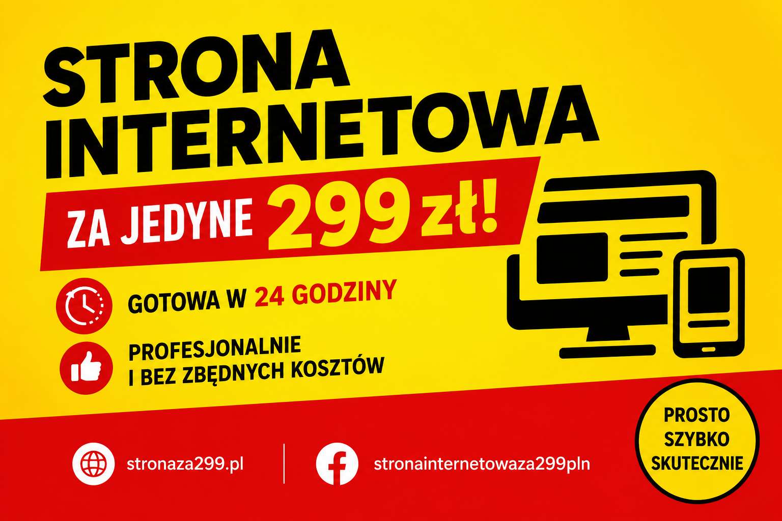 Strona internetowa za 299 zł – gotowa w 24 godziny