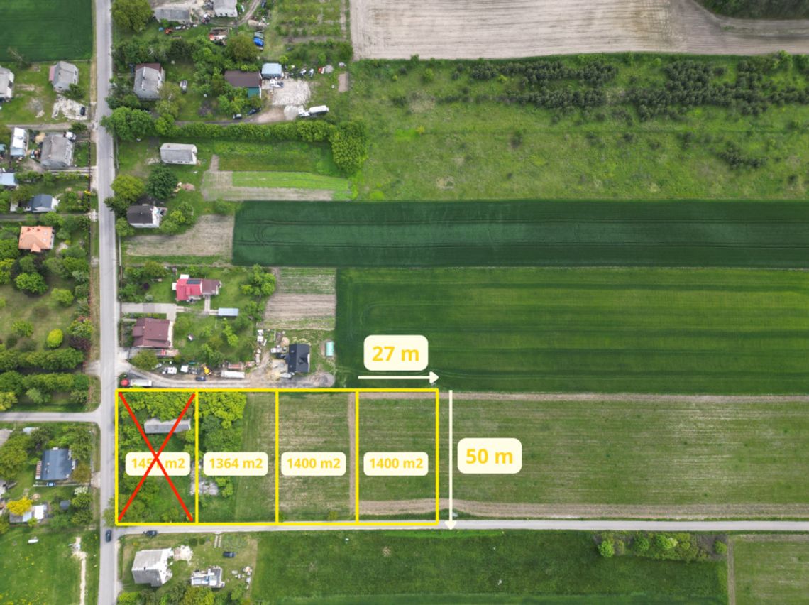 Działki budowlane w Janowie- 1400m2 - 85 zł/m2,