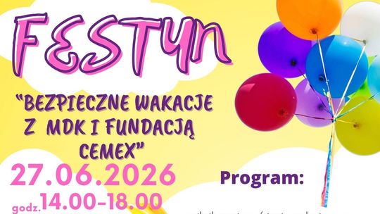 W sobotę, 27 czerwca, w godz. 14:00-18:00 w Parku Miejskim im. Unii Europejskiej w Chełmie, odbędzie się festyn pod hasłem „Bezpieczne wakacje”.