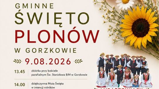 Tegoroczne Gminne Święto Plonów odbędzie się 9 sierpnia i połączy tradycyjne obrzędy, występy artystyczne oraz wieczorną zabawę taneczną.