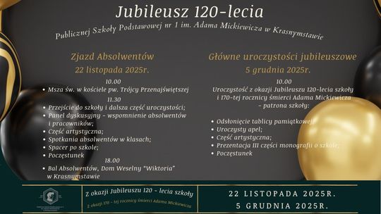 Publiczna Szkoła Podstawowa nr 1 w Krasnymstawie świętuje rocznicę.