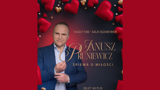 14 lutego o godzinie 17:00 odbędzie się koncert Janusza Pruniewicza we Włodawskim Domu Kultury.