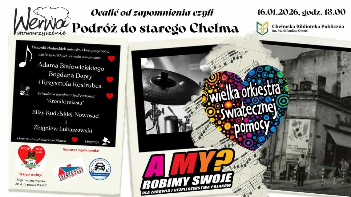 16 stycznia o godzinie 18:00 odbędzie się koncert w Chełmskiej Bibliotece Publicznej przy ul. Partyzantów 40.