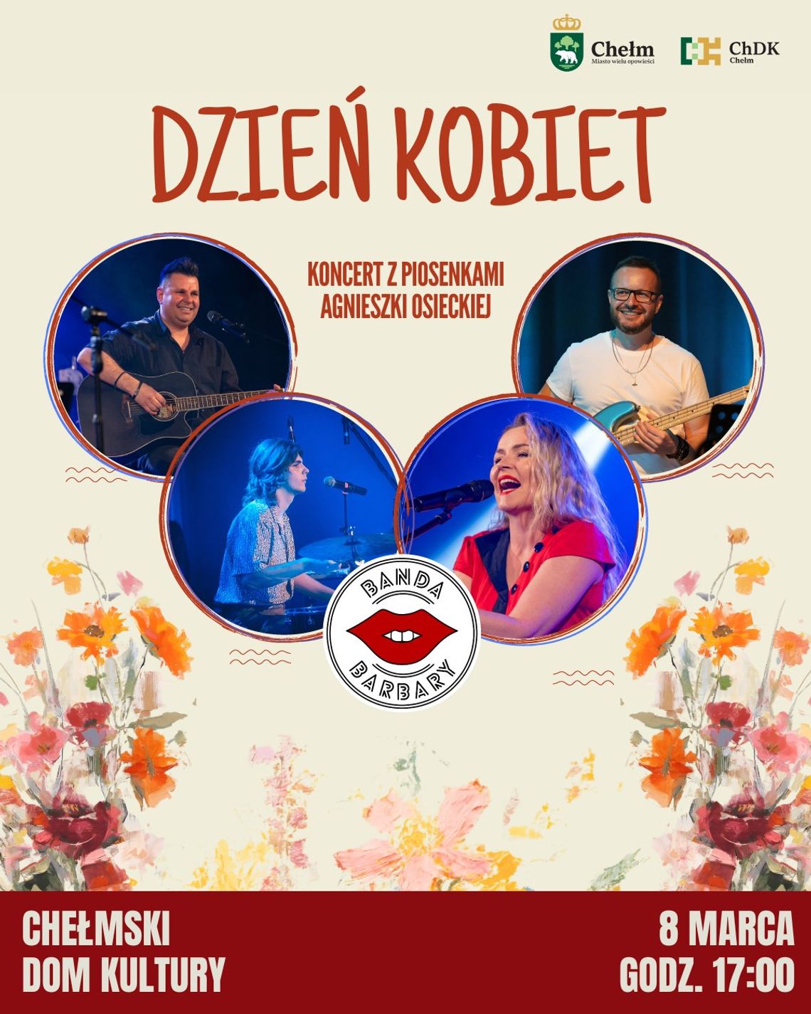Koncert odbędzie się 8 marca o godzinie 17:00 w sali widowiskowej ChDK.