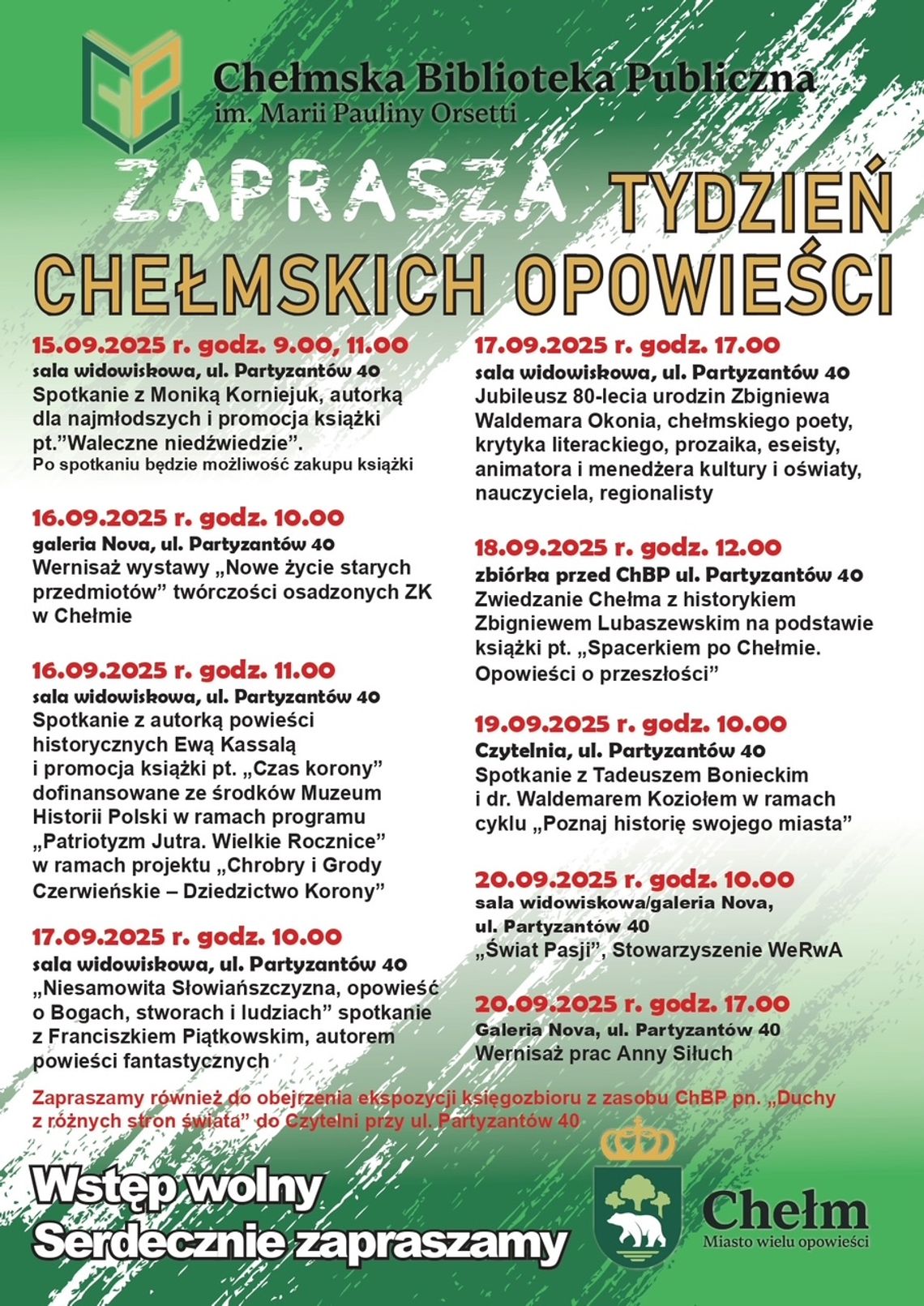 Chełmska Biblioteka Publiczna zaprasza na "Tydzień Chełmskich Opowieści"