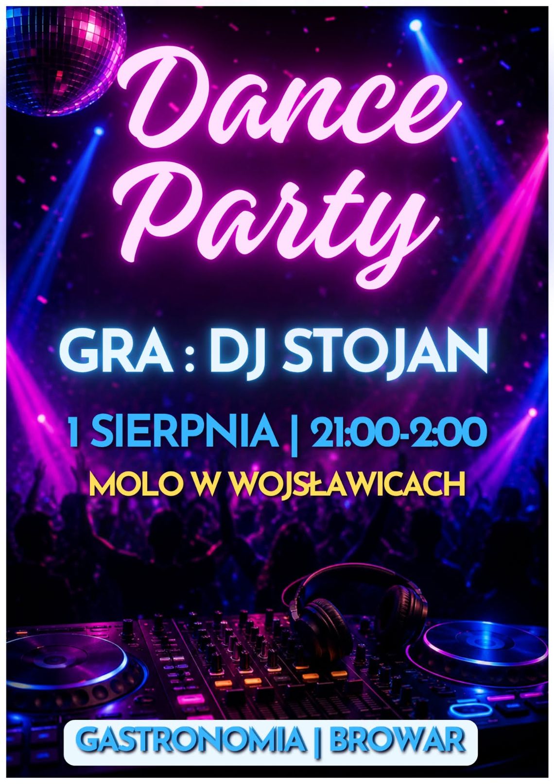 Dance Party w Wojsławicach. Letni wieczór z muzyką i tańcem na molo 1 sierpnia o godzinie 21:00 na molo przy stawie w Wojsławicach odbędzie się Dance Party.