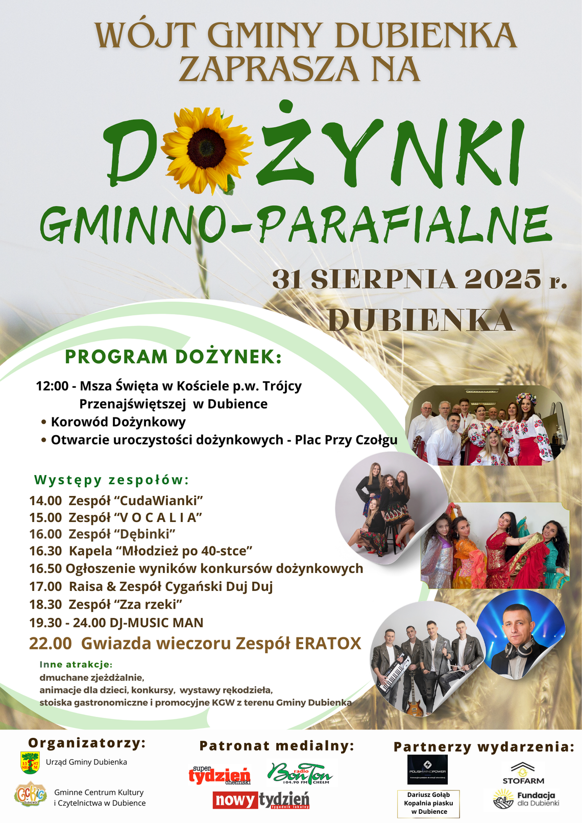 Gm. Chełm. Święto plonów w Dubience - Zespół ERATOX gwiazdą wieczoru