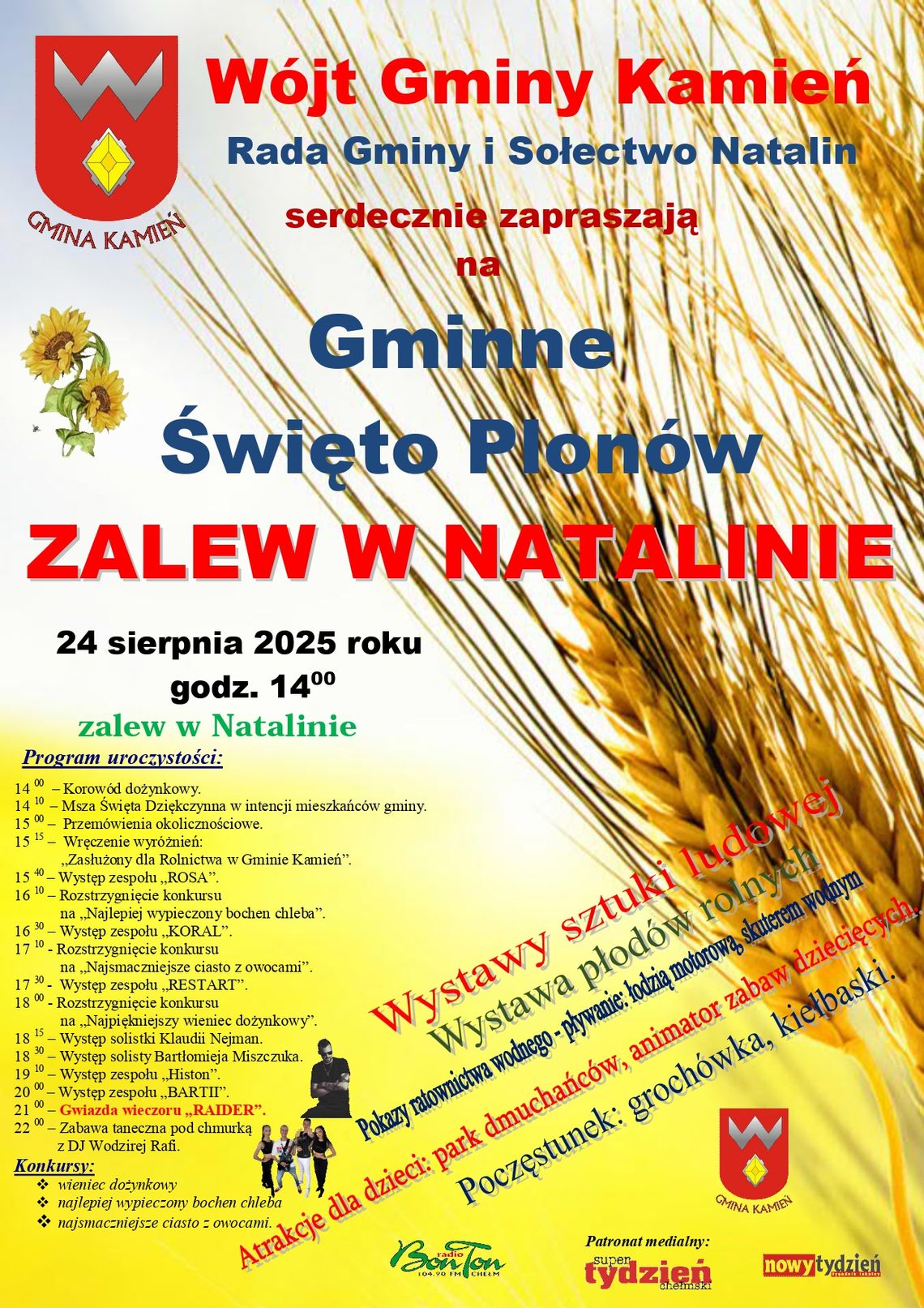 Gm. Kamień. Uroczyste świętowanie plonów nad zalewem w Natalinie