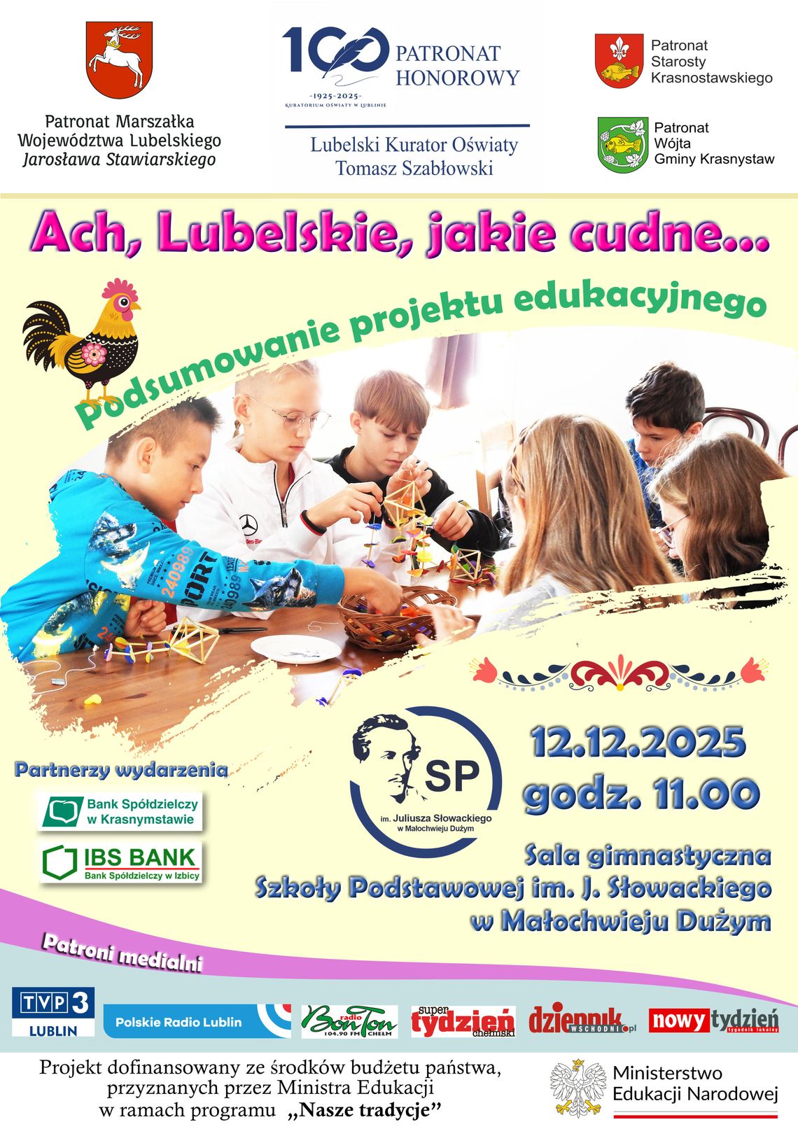 Podsumowanie projektu w Szkole Podstawowej im. Juliusza Słowackiego w Małochwieju Dużym.