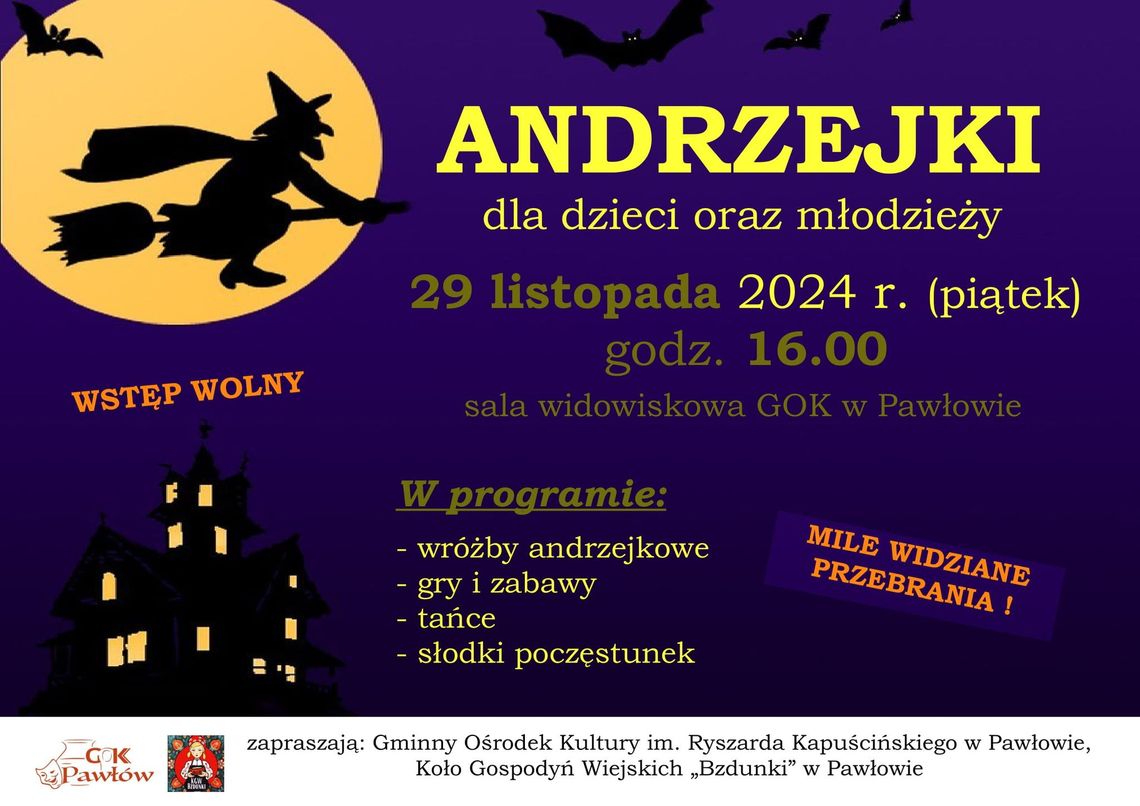 Gm. Rejowiec Fabryczny. Andrzejki dla dzieci i młodzieży – magiczny wieczór w GOK Gm. Rejowiec Fabryczny. Andrzejki dla dzieci i młodzieży – magiczny wieczór w GOK