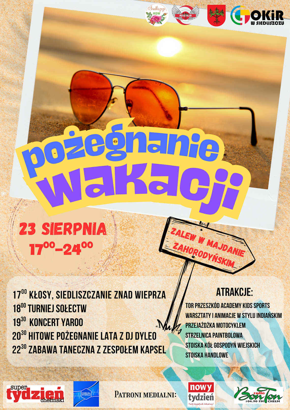 Gm. Siedliszcze. Pożegnanie wakacji z muzyką i atrakcjami dla całej rodziny Gm. Siedliszcze. Pożegnanie wakacji z muzyką i atrakcjami dla całej rodziny