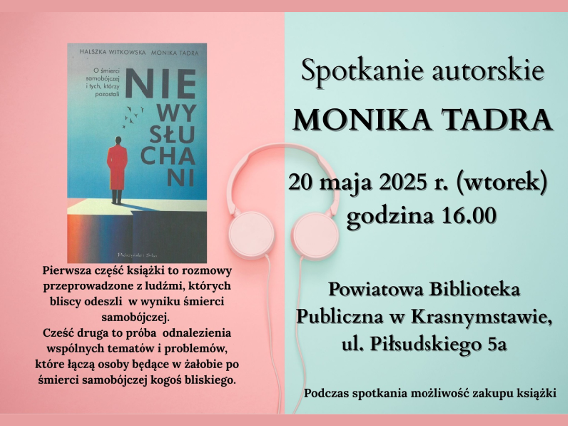 Krasnystaw. Spotkanie autorskie z Moniką Tadrą Krasnystaw. Spotkanie autorskie z Moniką Tadrą
