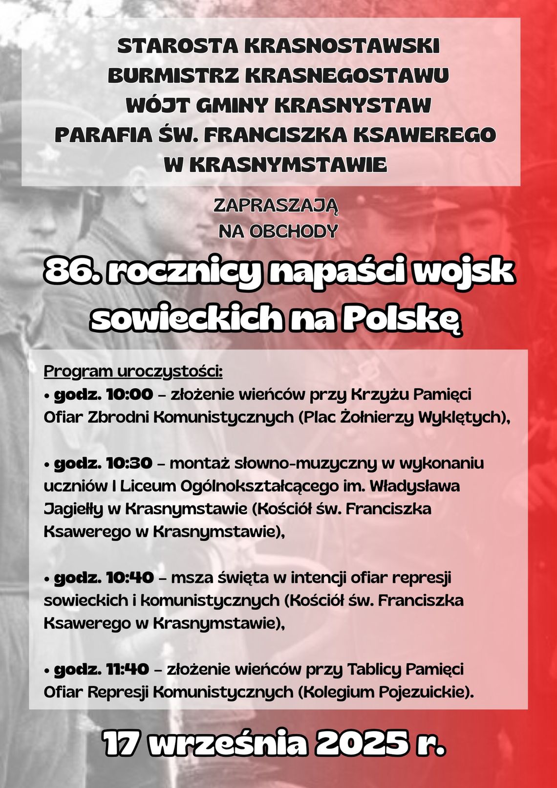 Krasnystaw upamiętni 86. rocznicę agresji sowieckiej