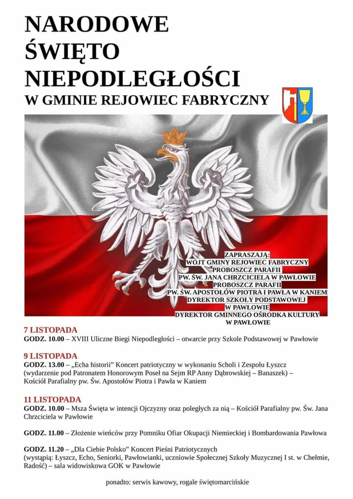 Narodowe Święto Niepodległości w gminie Rejowiec Fabryczny