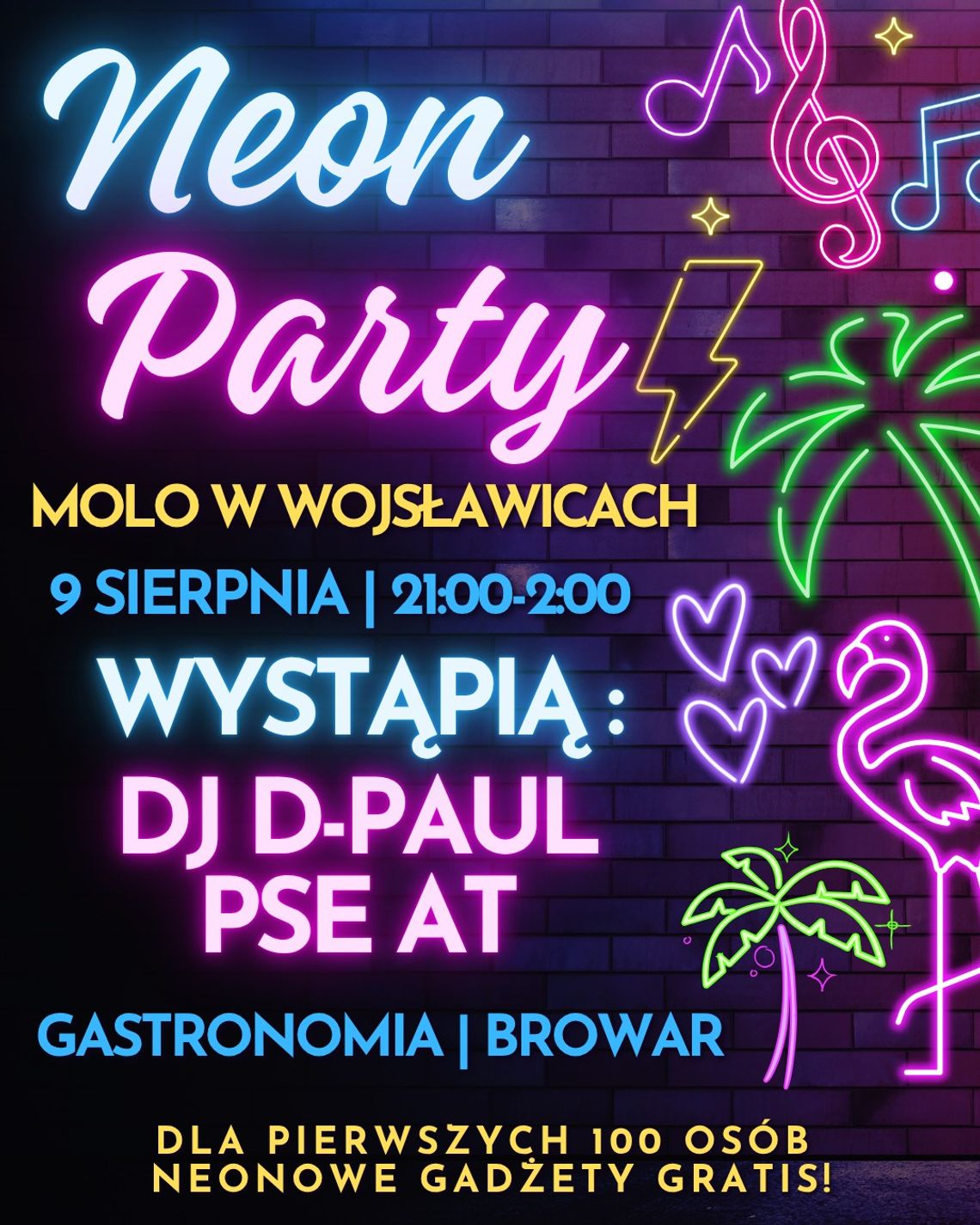"Neon Party" rozświetli molo w Wojsławicach "Neon Party" rozświetli molo w Wojsławicach