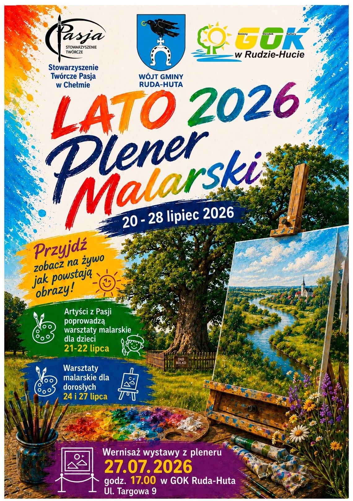 Plener „LATO 2026” w Rudzie Hucie. Przed artystami osiem dni pracy i warsztaty Stowarzyszenie Twórcze "Pasja" zapowiada plener malarski „LATO 2026”, który odbędzie się w Rudzie Hucie w dniach 20-28 lipca.