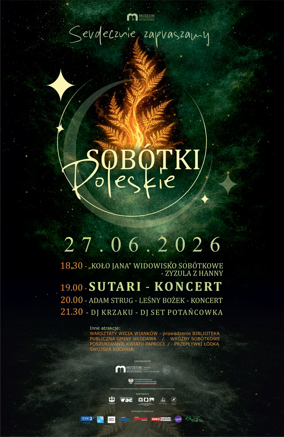 Sobótki Poleskie 2026 we Włodawie. Muzyka, obrzędy i noc pełna atrakcji Sobótki Poleskie 2026 we Włodawie już 27 czerwca.