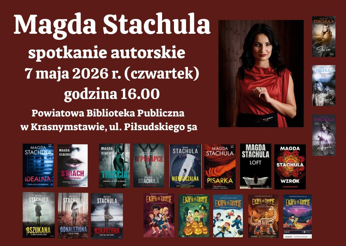 Magda Stachula spotka się z czytelnikami w Krasnymstawie