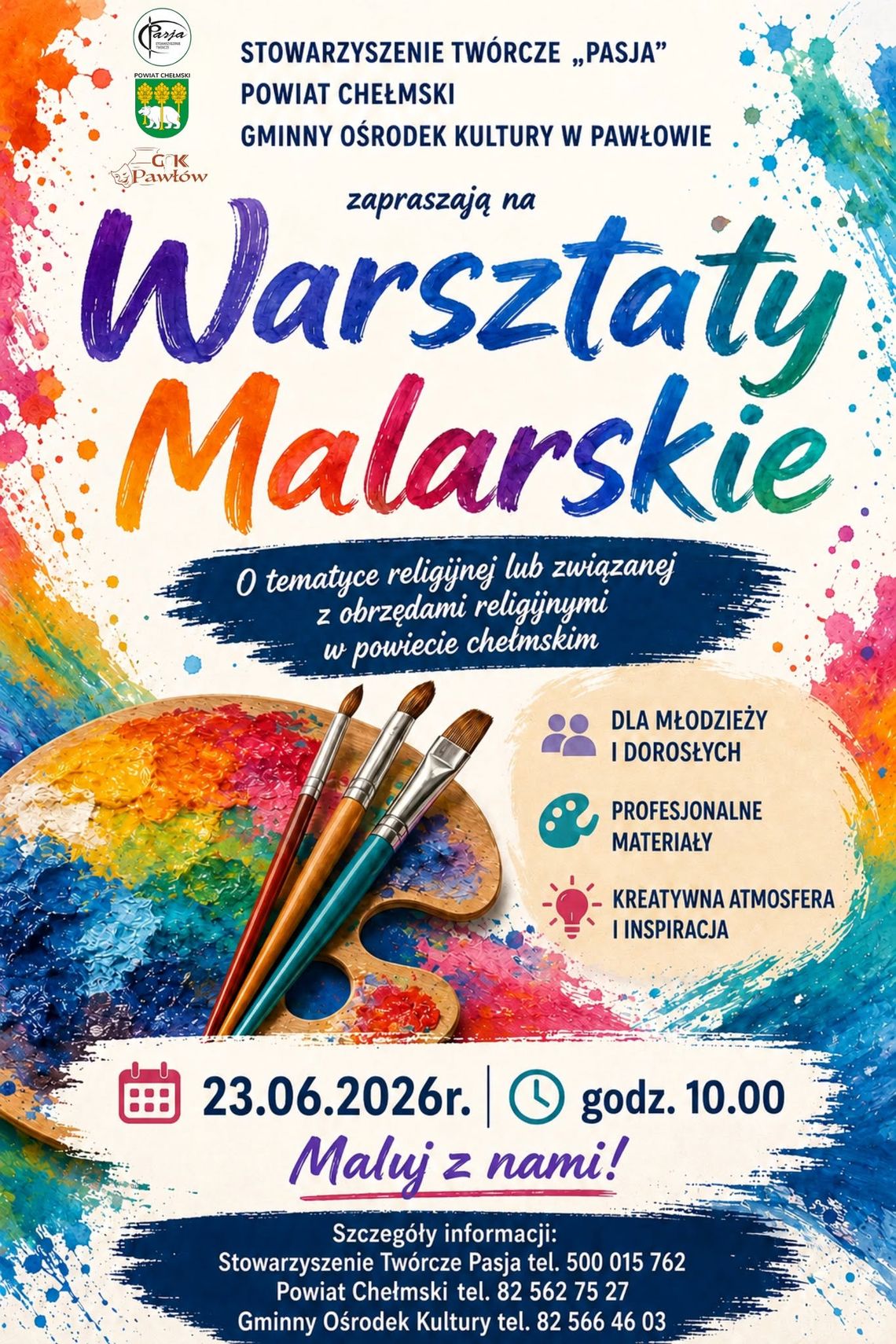 Warsztaty malarskie w Pawłowie. Sztuka religijna i lokalne obrzędy w centrum uwagi Warsztaty odbędzie się 23 czerwca o godzinie 10.00.