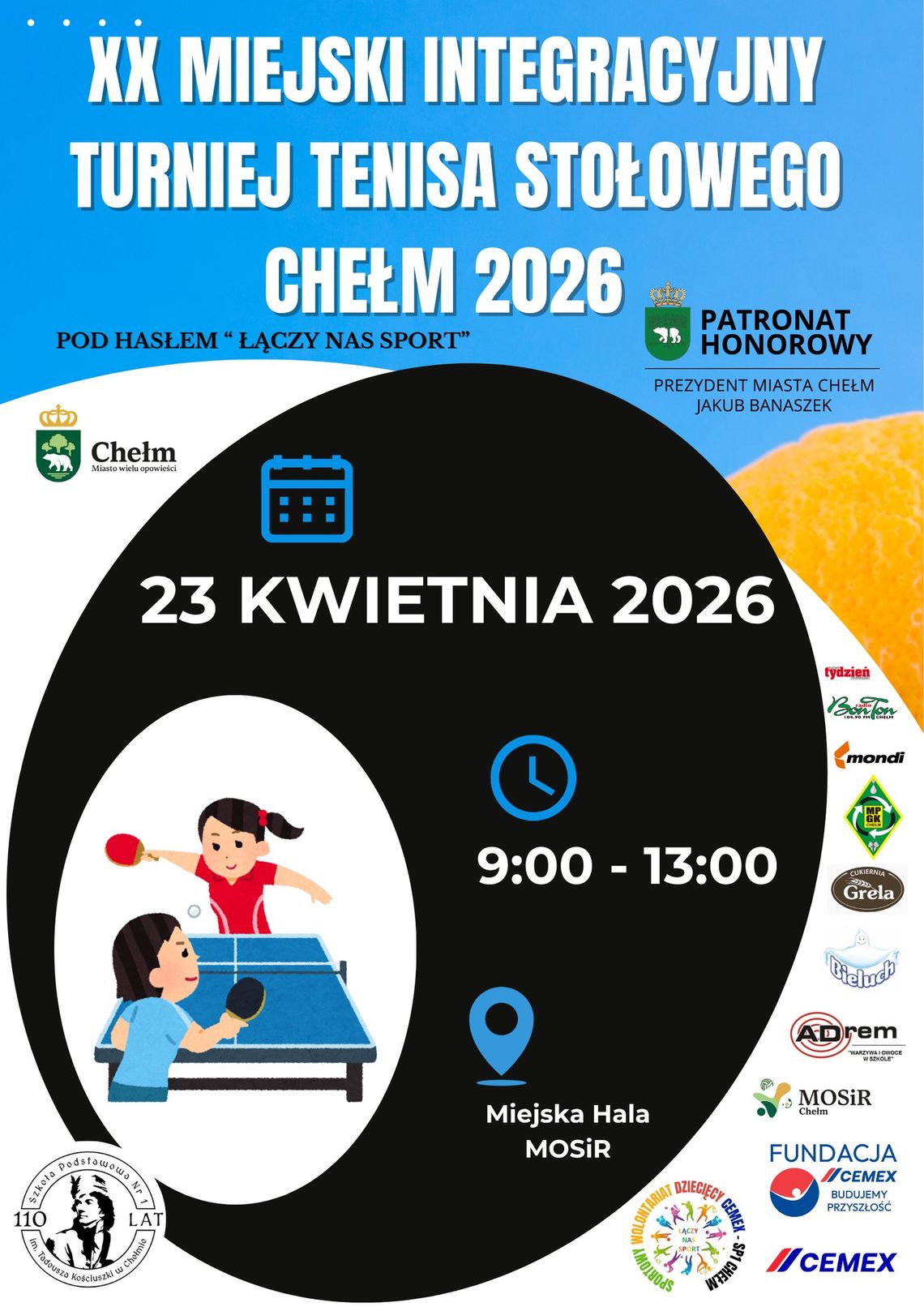 XX Miejski Integracyjny Turniej Tenisa Stołowego