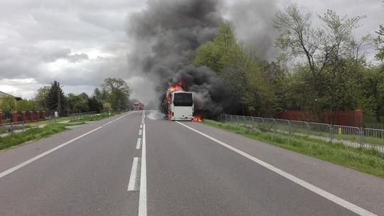 Pożar autokaru w Fajsławicach!