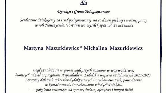 Gm. Krasnystaw: Uczennice z Jaślikowa w elitarnym gronie