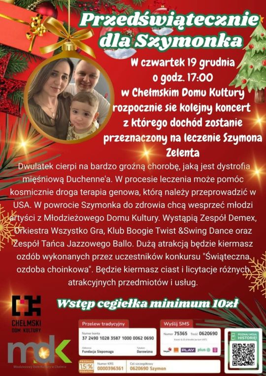 Chełm. Przedświątecznie dla Szymonka. Koncert charytatywny [GALERIA ZDJĘĆ]