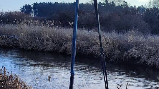 Pow. krasnostawski. 47-latek wjechał autem do Wieprza. Chciał sprawdzić poziom wody [GALERIA ZDJĘĆ]
