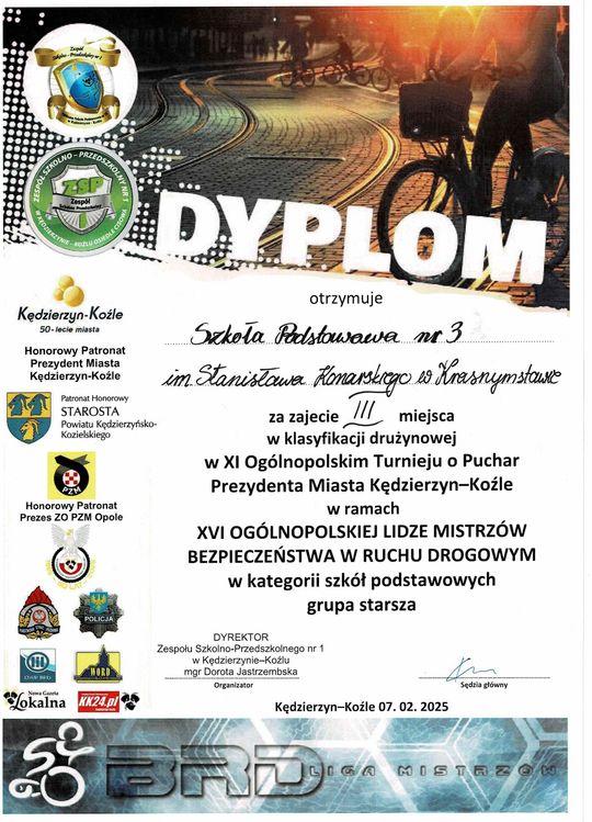 Gm. Krasnystaw. "Trójka" na podium Ogólnopolskiej Ligi Mistrzów Bezpieczeństwa Ruchu Drogowego Gm. Krasnystaw. "Trójka" na podium Ogólnopolskiej Ligi Mistrzów Bezpieczeństwa Ruchu Drogowego