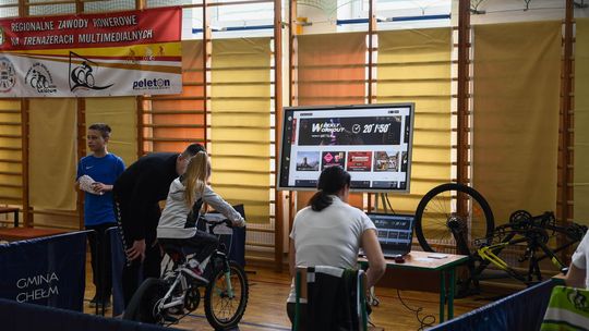 Gm. Chełm. Regionalne Zawody Rowerowe na Trenażerach Multimedialnych [GALERIA ZDJĘĆ]