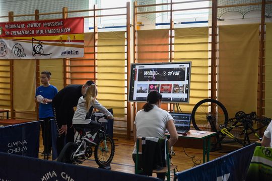 Gm. Chełm. Regionalne Zawody Rowerowe na Trenażerach Multimedialnych [GALERIA ZDJĘĆ]