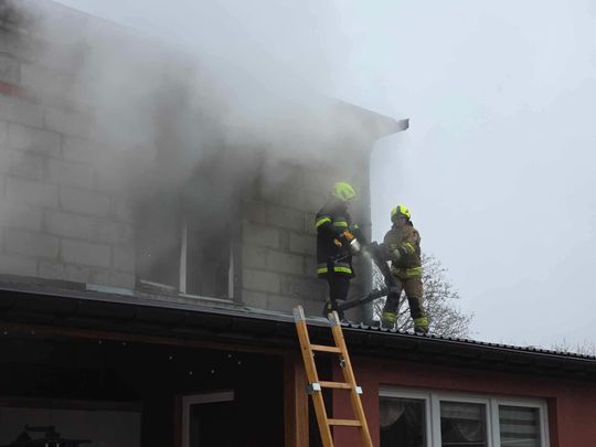 Płonął dom w gminie Urszulin. Z ogniem walczyło 8 zastępów [ZDJĘCIA]
