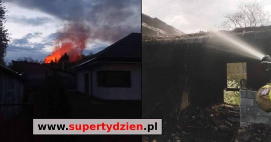 Pożar bliźniaka w Izbicy. Akcja gaśnicza trwała ponad 2,5 godziny [ZDJĘCIA]