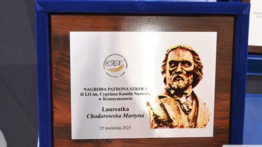 Pow. krasnostawski. Martyna Chodorowska laureatką Nagrody im. C.K. Norwida [ZDJĘCIA]