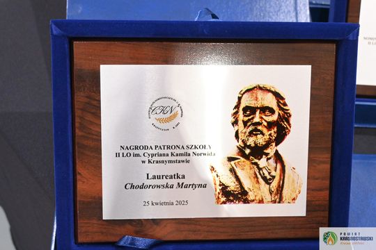 Pow. krasnostawski. Martyna Chodorowska laureatką Nagrody im. C.K. Norwida [ZDJĘCIA]