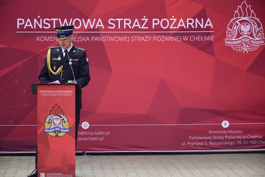 Chełm. Awanse i honory - uroczysta zbiórka chełmskich strażaków [ZDJĘCIA]