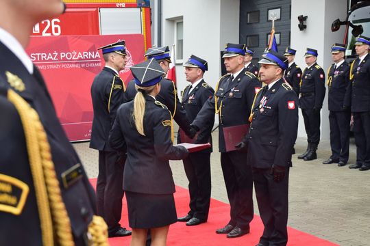 Chełm. Awanse i honory - uroczysta zbiórka chełmskich strażaków [ZDJĘCIA]