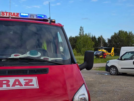 Wędkarz śmigłowcem LPR zabrany do szpitala. Łowił z łódki na Jeziorze Wytyckim [ZDJĘCIA]