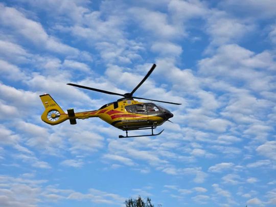 Wędkarz śmigłowcem LPR zabrany do szpitala. Łowił z łódki na Jeziorze Wytyckim [ZDJĘCIA]