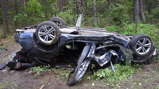 Tragedia na drodze. Łoś wbiegł pod auto – nie żyją dwie osoby [ZDJĘCIA]