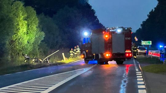 Na trasie Okuninka–Włodawa auto wypadło z drogi [ZDJĘCIA]