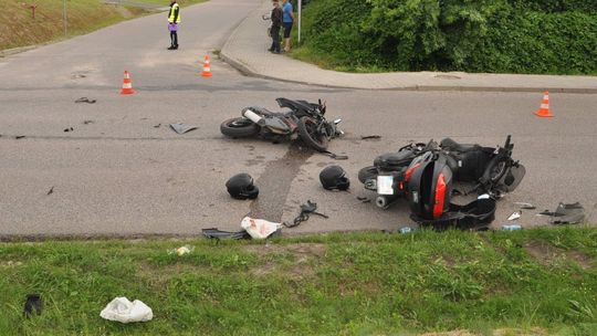 Krasnystaw. Dwa motory roztrzaskane. Dwóch kierowców zabrano do szpitala [ZDJĘCIA]