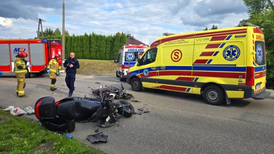 Krasnystaw. Dwa motory roztrzaskane. Dwóch kierowców zabrano do szpitala [ZDJĘCIA]