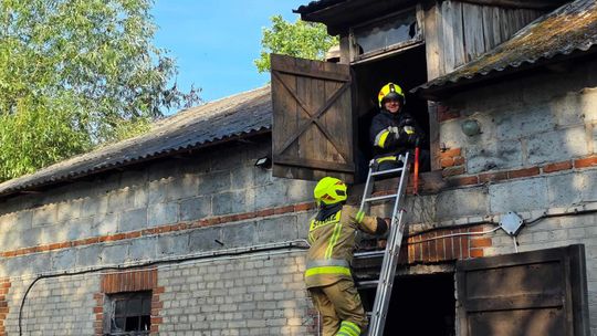 Gm. Urszulin. Pożar obory w Sękowie. Akcja strażaków trwała dwie godziny [ZDJĘCIA]